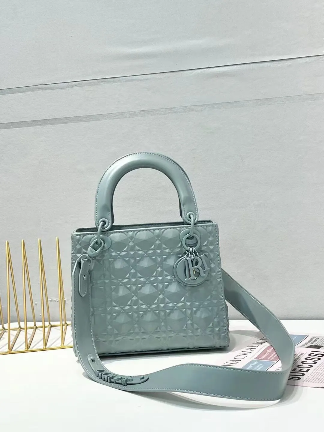 Mini Lady Latte Cannage Diamond Motif