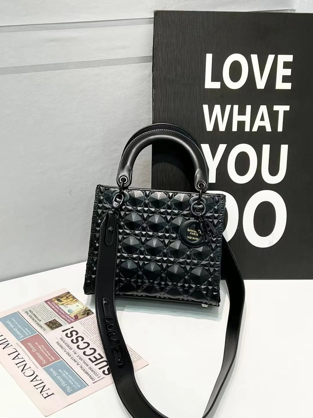 Mini Lady Latte Cannage Diamond Motif