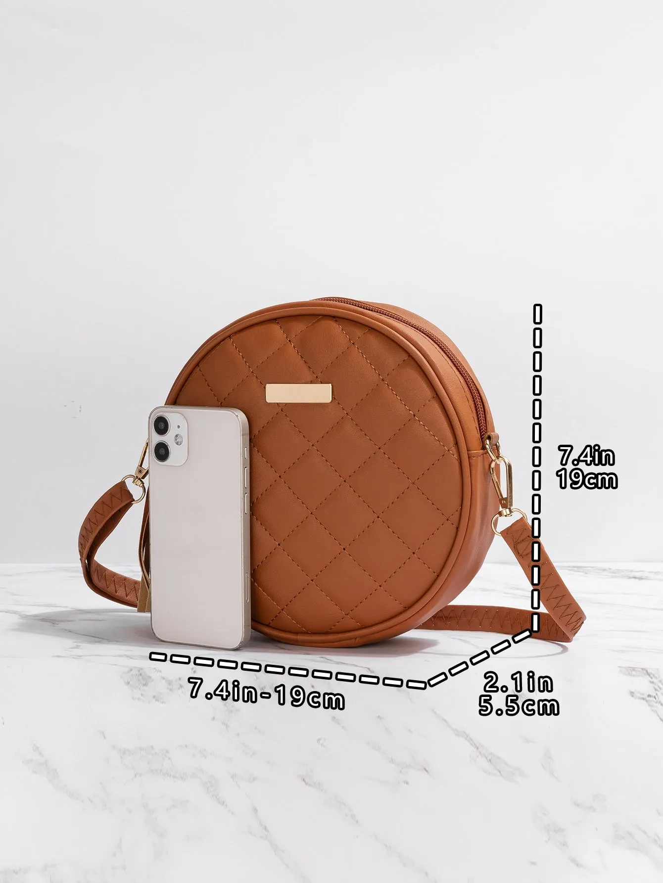 Mini Quilted Tassel & Metal Decor Circle Bag