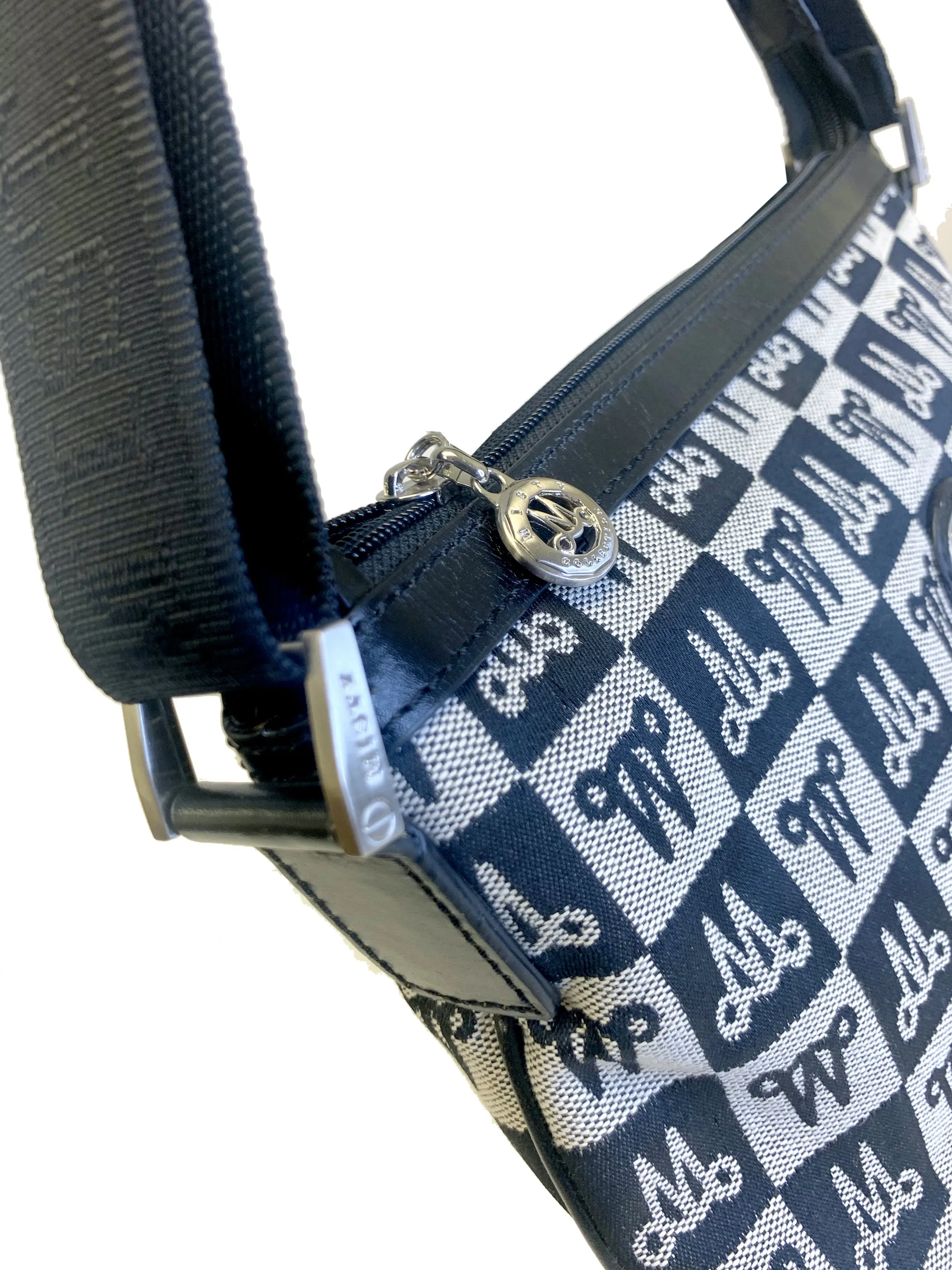 Misty Genuine Leather Monogram Crossbody Bag