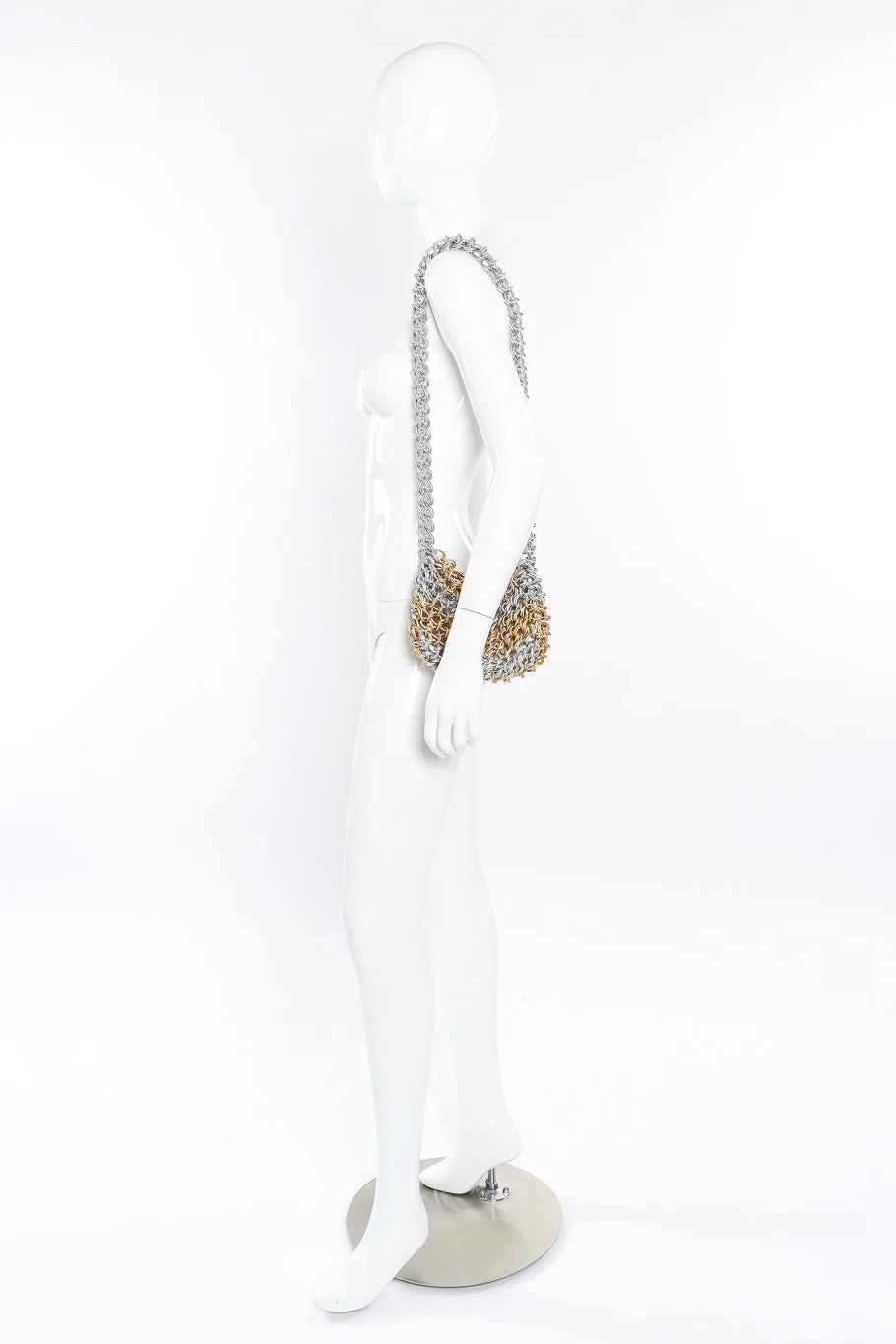 Mixed Metal Chainlink Shoulder Bag