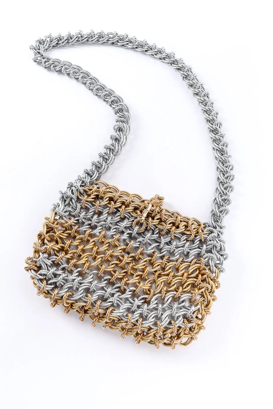 Mixed Metal Chainlink Shoulder Bag