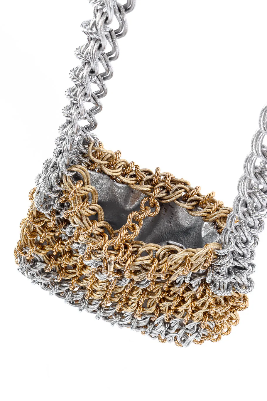 Mixed Metal Chainlink Shoulder Bag