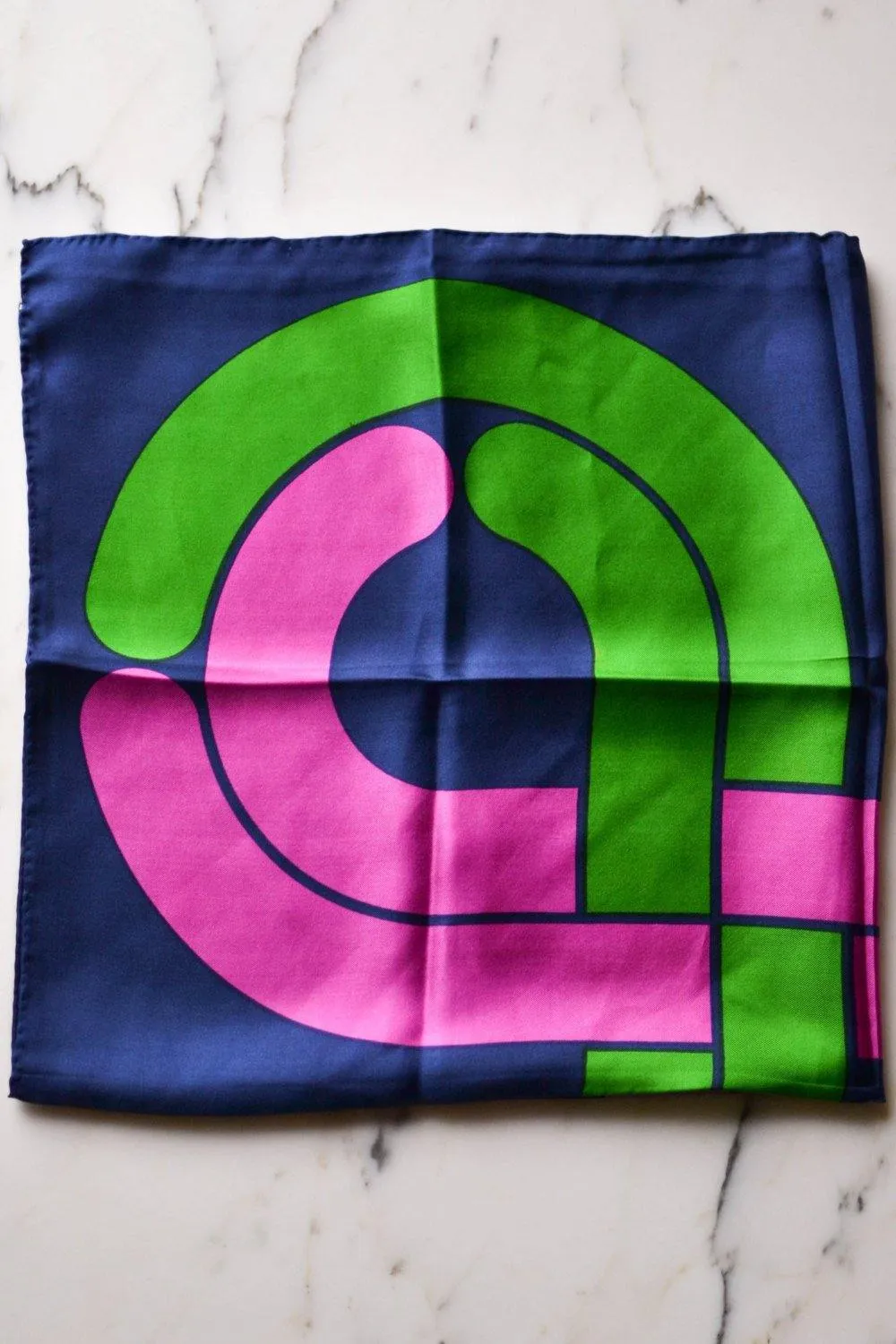 Mod Geometric Silk Scarf, Blue, Green, Purple, Pink by Baar & Beards