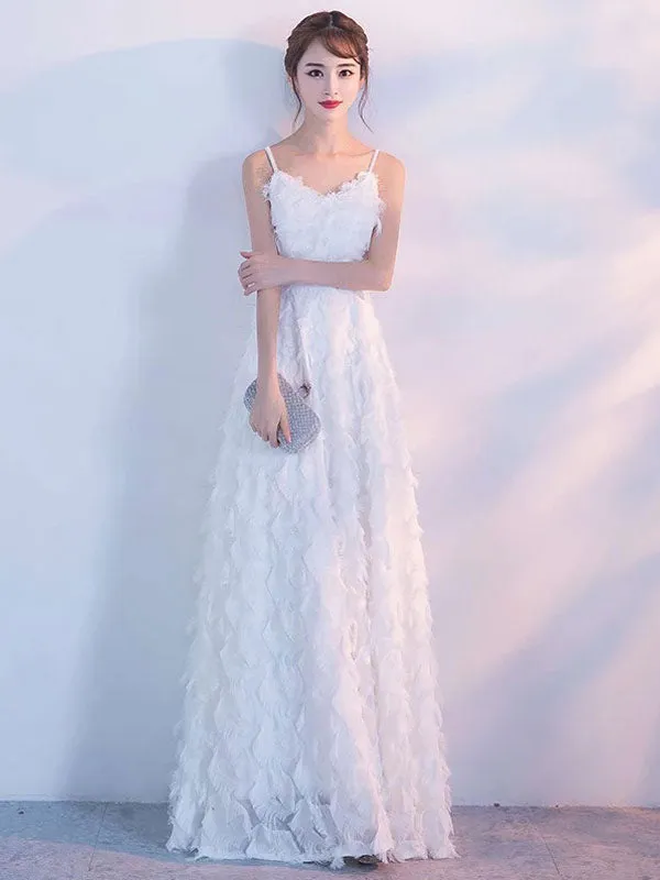 Modern Evening Dresses Blush Pink Long Halter Feathers Sleeveless Floor Length Graduation Dress wedding guest dress