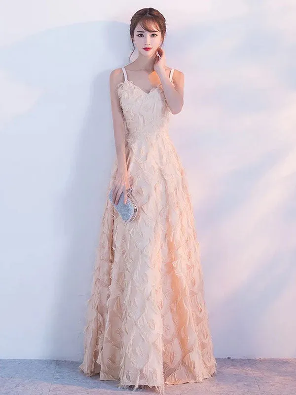 Modern Evening Dresses Blush Pink Long Halter Feathers Sleeveless Floor Length Graduation Dress wedding guest dress