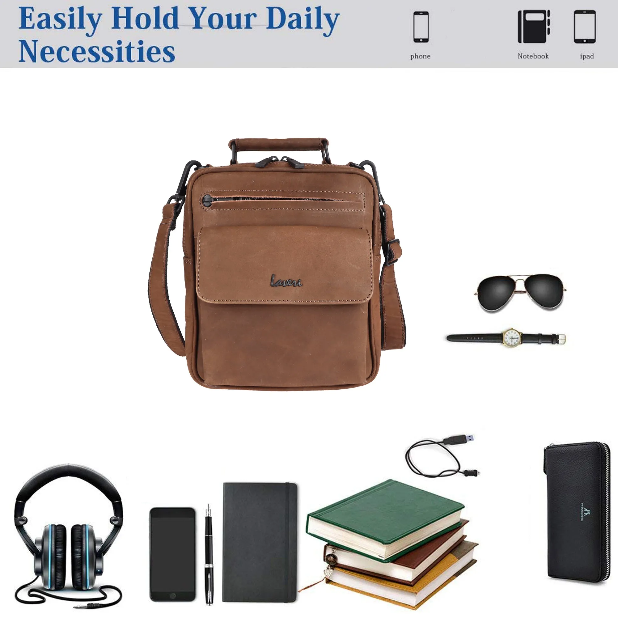 Muka Leather Crossbody/Messenger Bag # 2044S