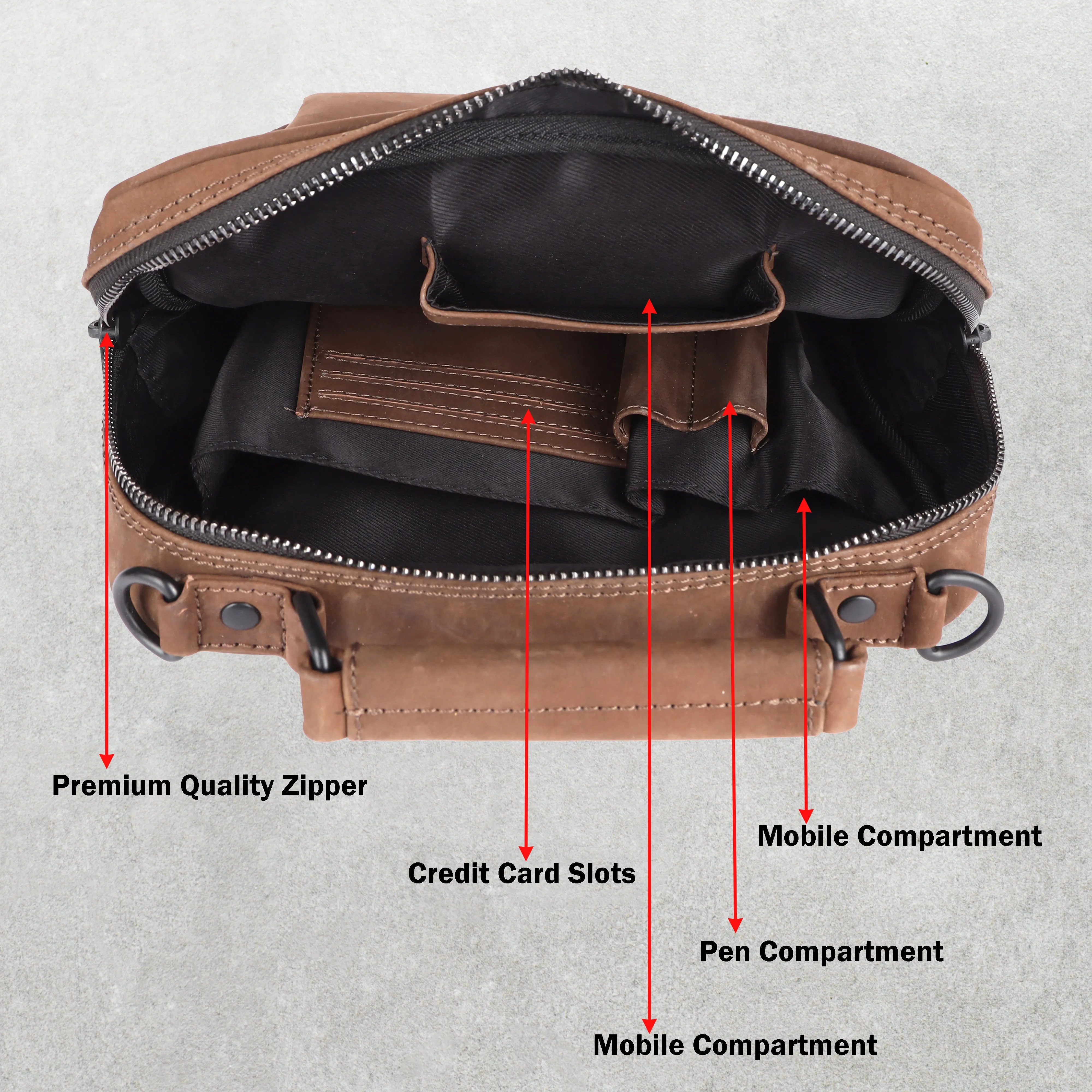 Muka Leather Crossbody/Messenger Bag # 2044S