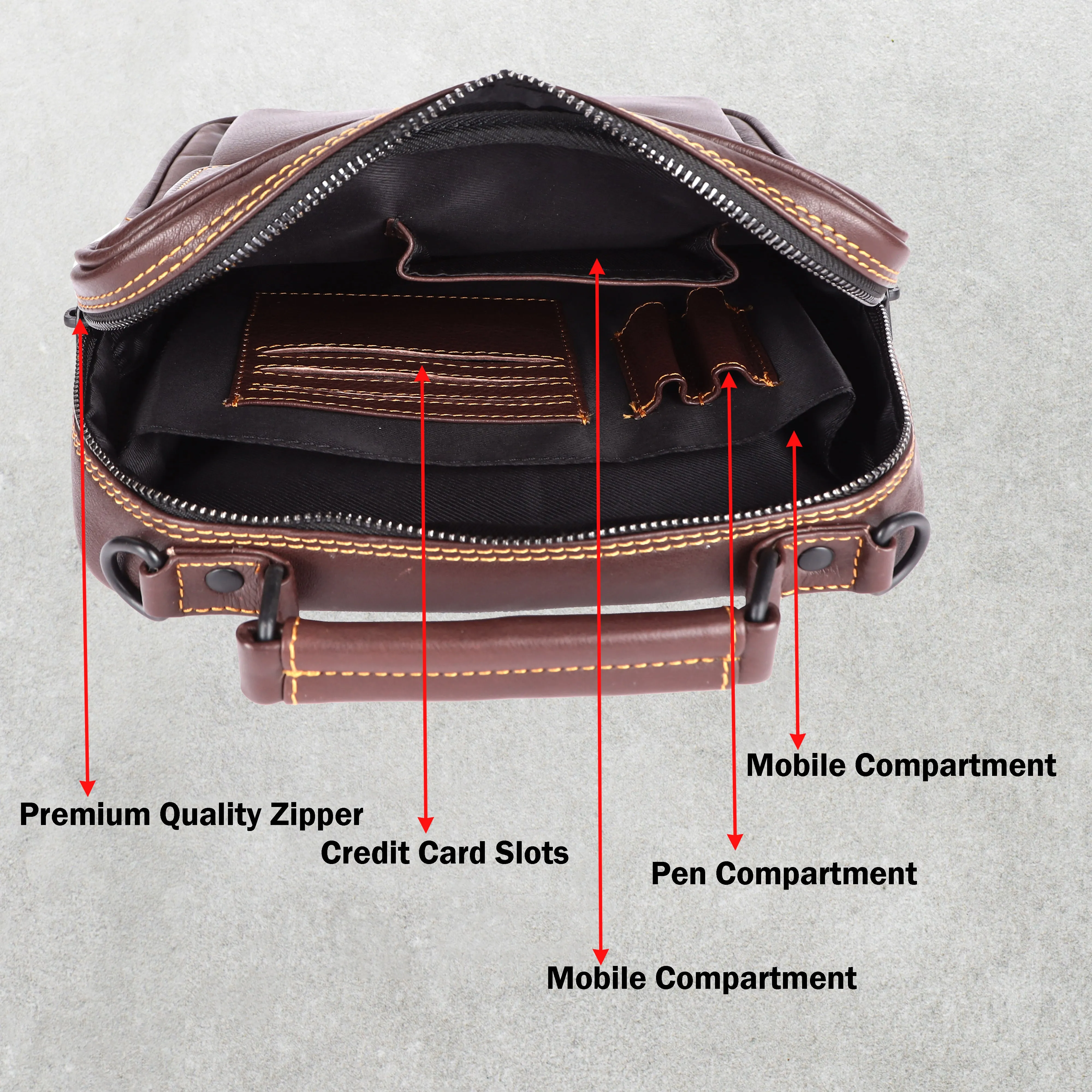 Muka Leather Crossbody/Messenger Bag # 2044S