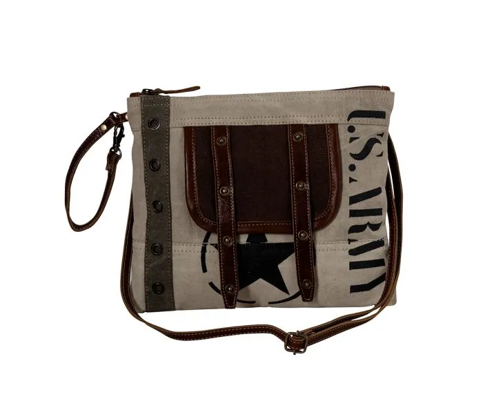 Myra Bag Army Motif Small & Crossbody Bag