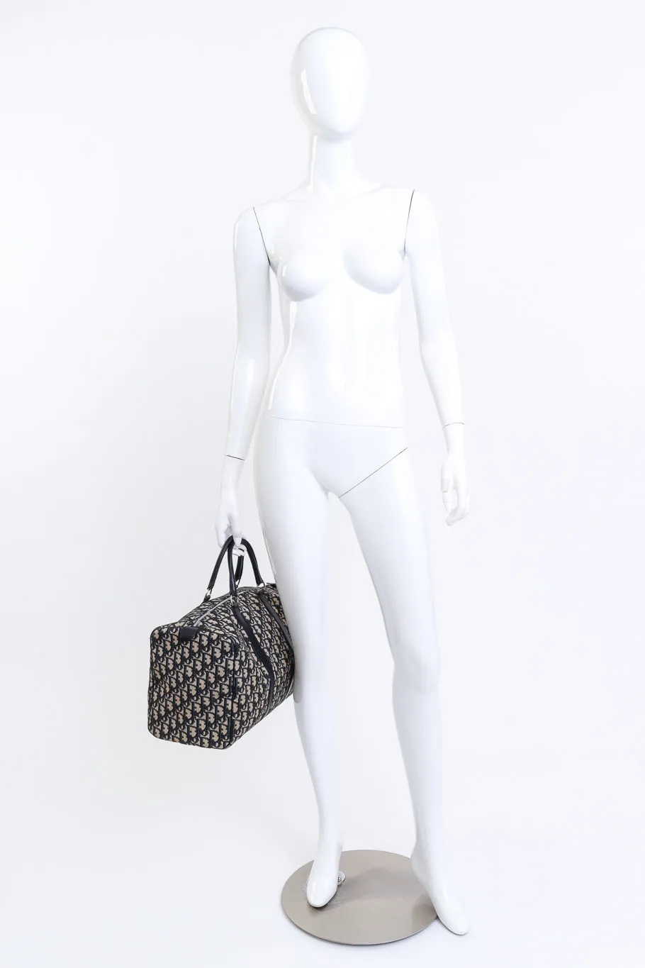 Navy Monogram Trotter Boston Bag