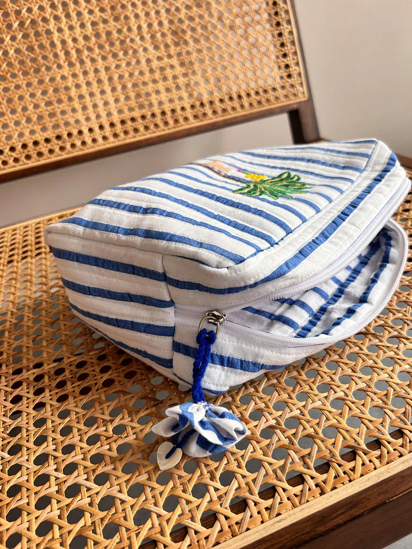 NM - Cosmetic Pouch | Blue Palm