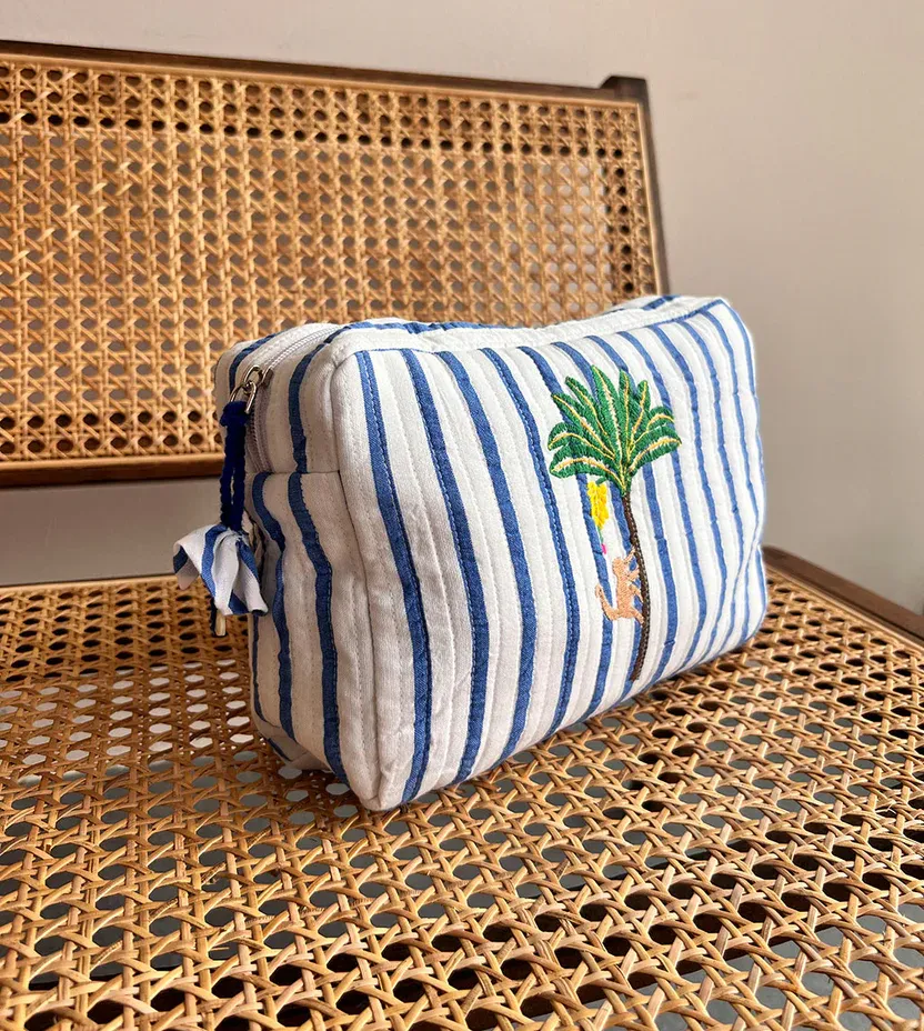 NM - Cosmetic Pouch | Blue Palm