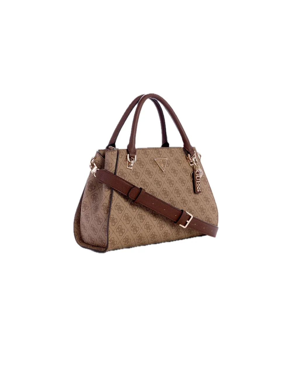 Noelle Luxury Satchel - Latte Logo Brown