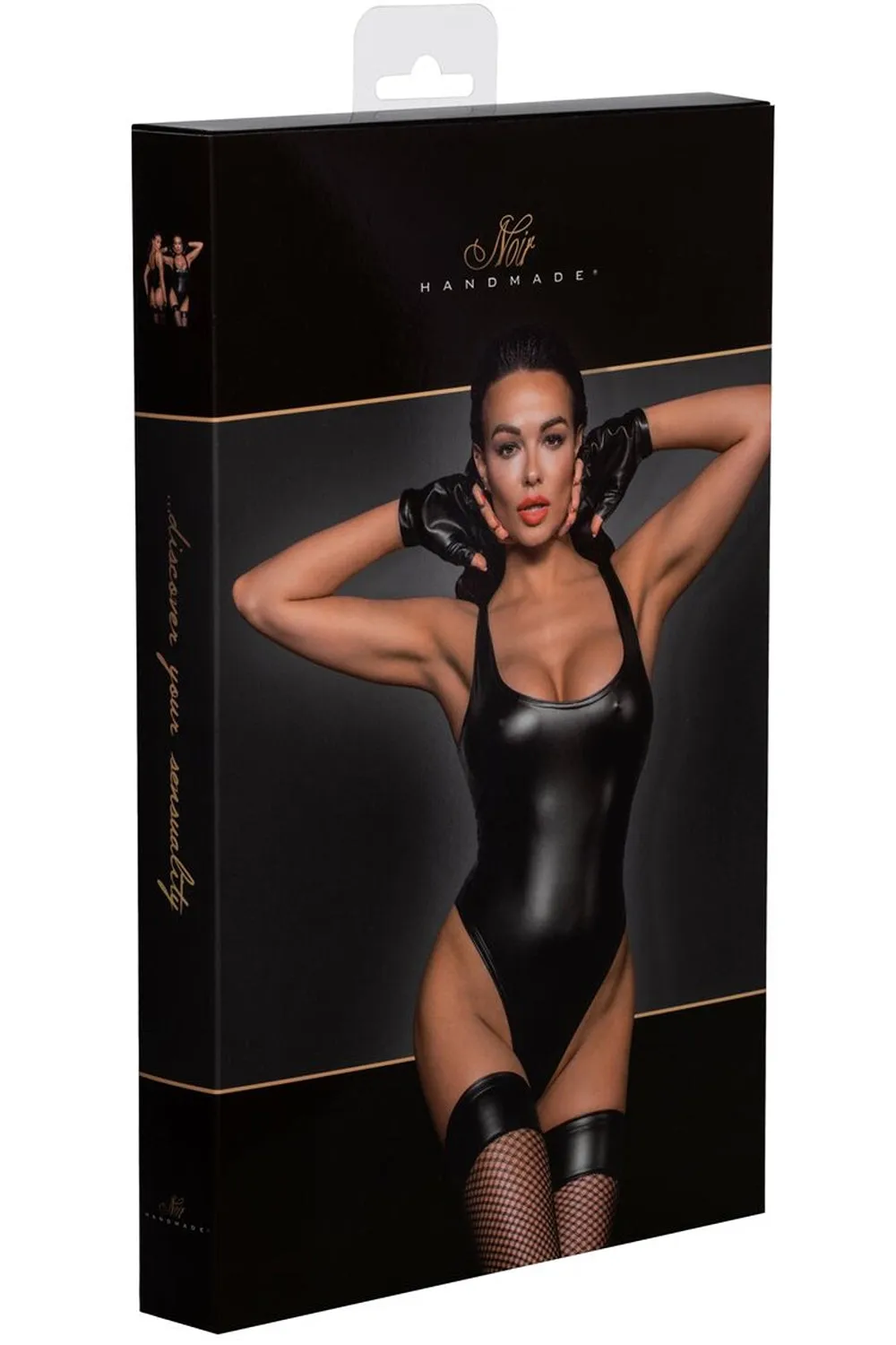 Noir Handmade Powerwetlook Body with high cut bottom hem