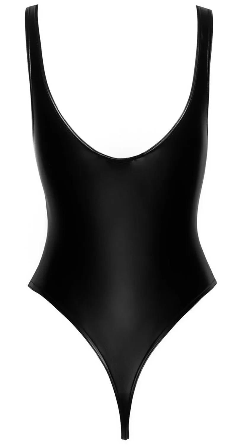 Noir Handmade Powerwetlook Body with high cut bottom hem