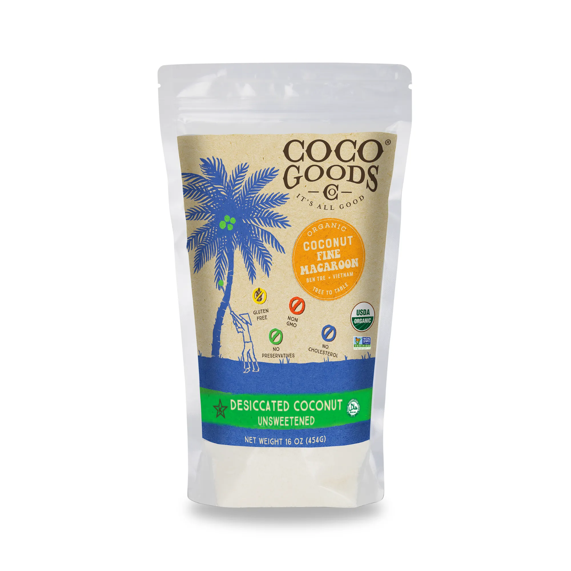Organic Unsweetened Desiccated Coconut, Fine Grade 16 oz, 2 Pack