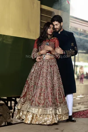 Pakistani Designer Red Wedding Lehenga Choli #BN972