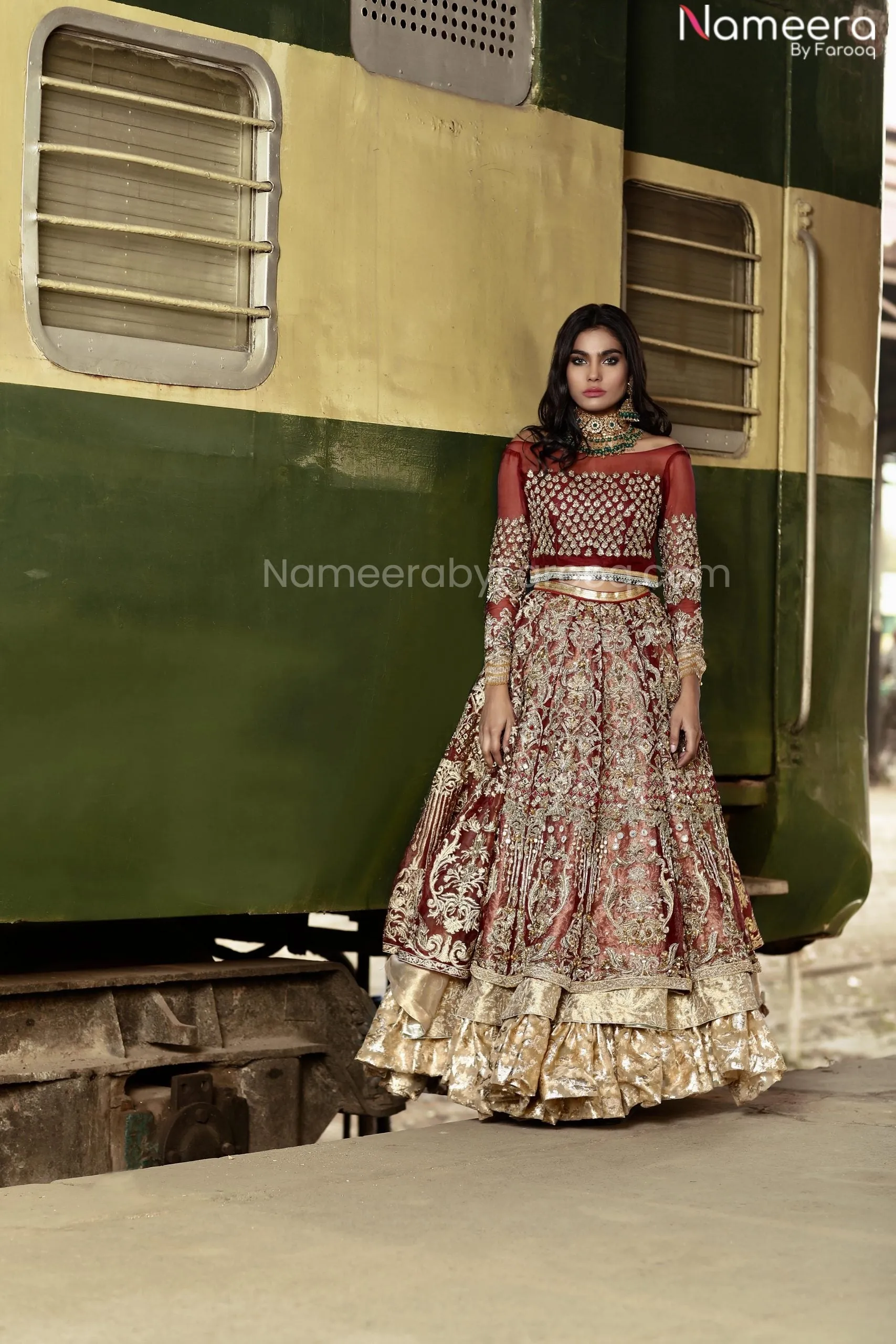 Pakistani Designer Red Wedding Lehenga Choli #BN972