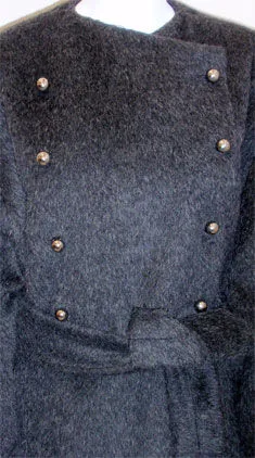 PATRICK KELLY 1980s Charcoal Wool and Mohair Ladies Coat