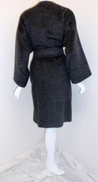 PATRICK KELLY 1980s Charcoal Wool and Mohair Ladies Coat