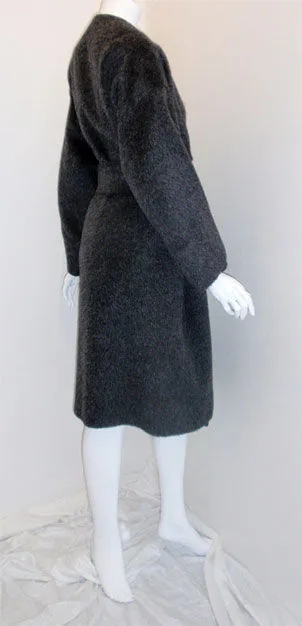 PATRICK KELLY 1980s Charcoal Wool and Mohair Ladies Coat