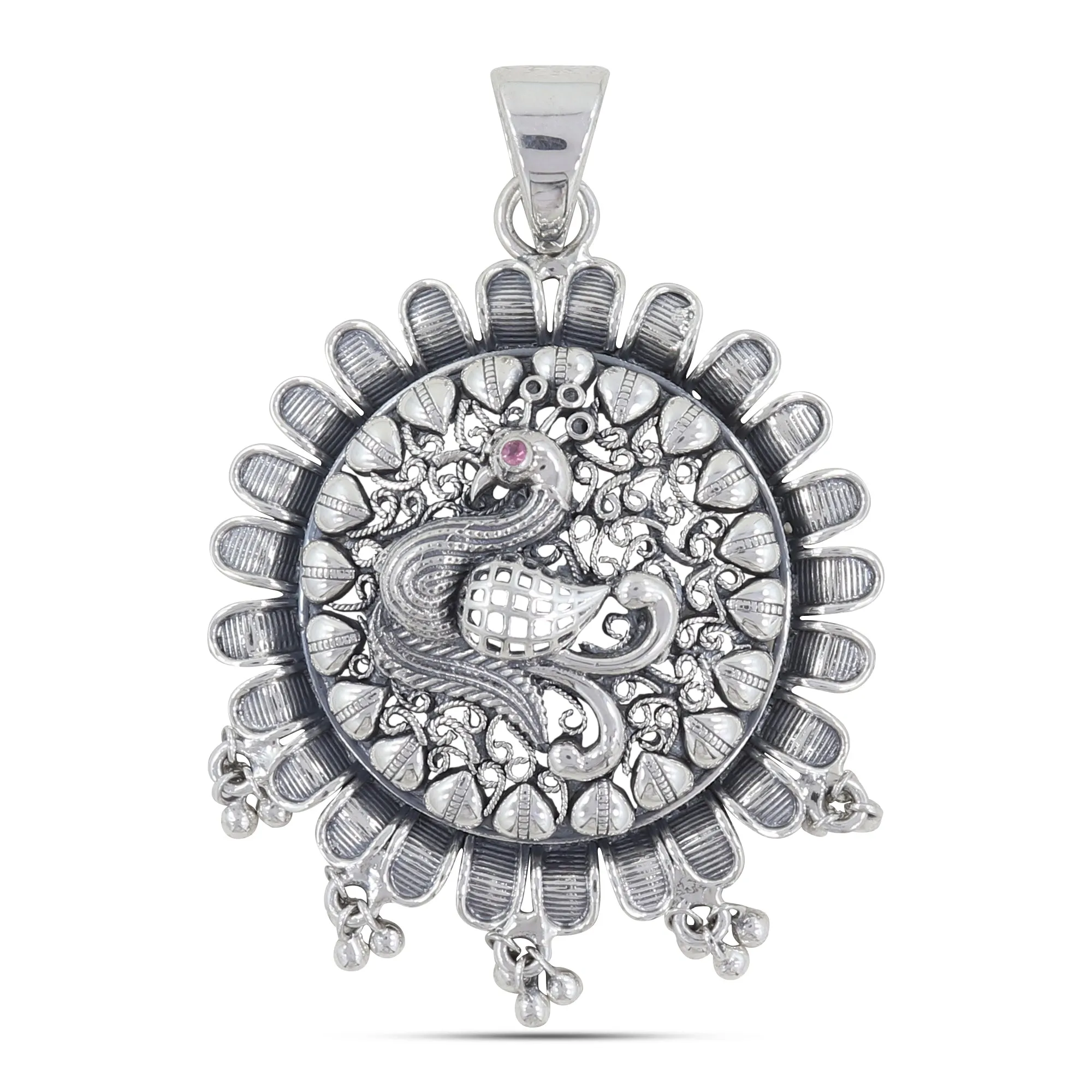 Peacock Designer Silver Pendant