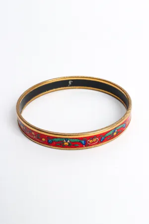 Peacock Fern Narrow Enamel Bracelet