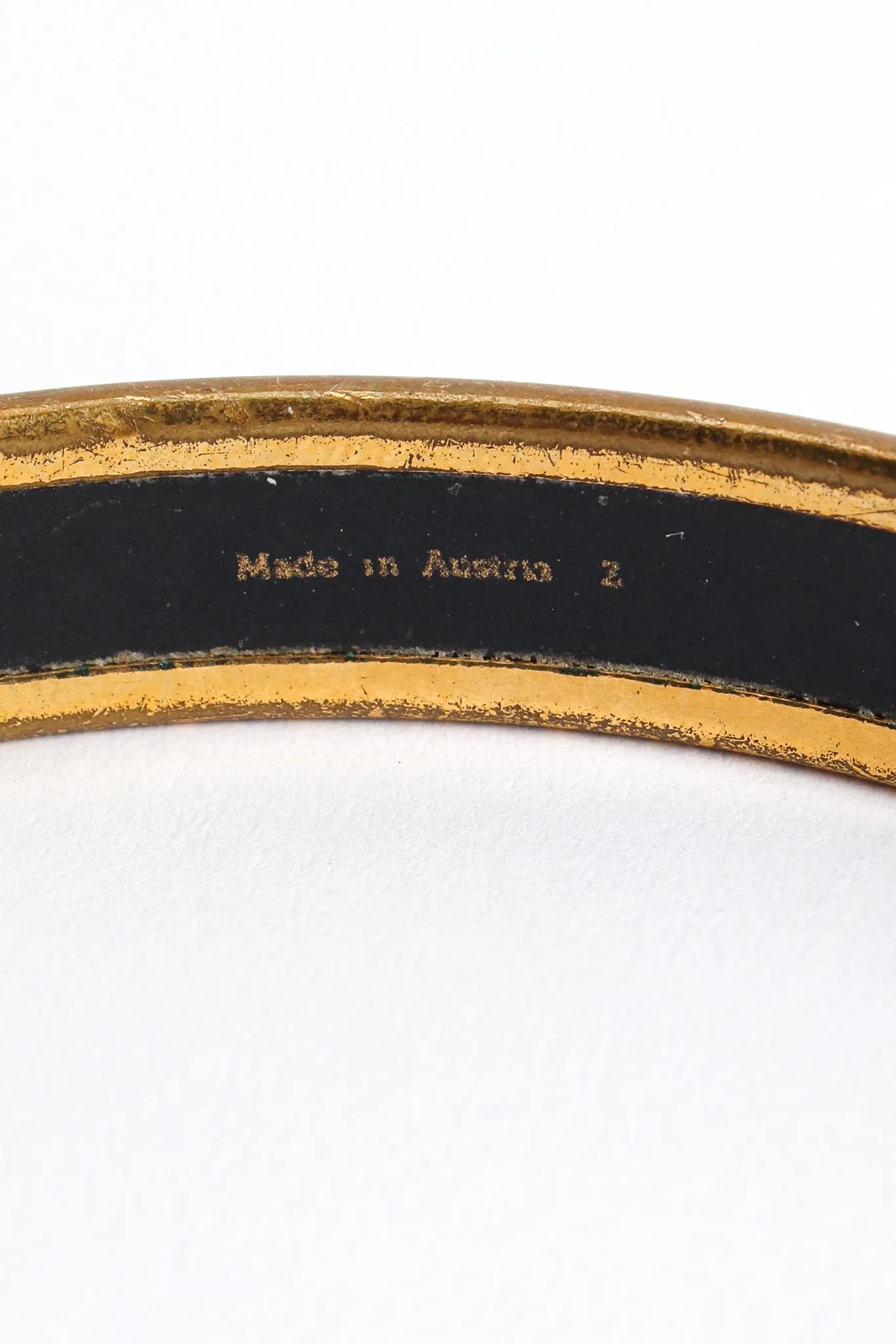 Peacock Fern Narrow Enamel Bracelet
