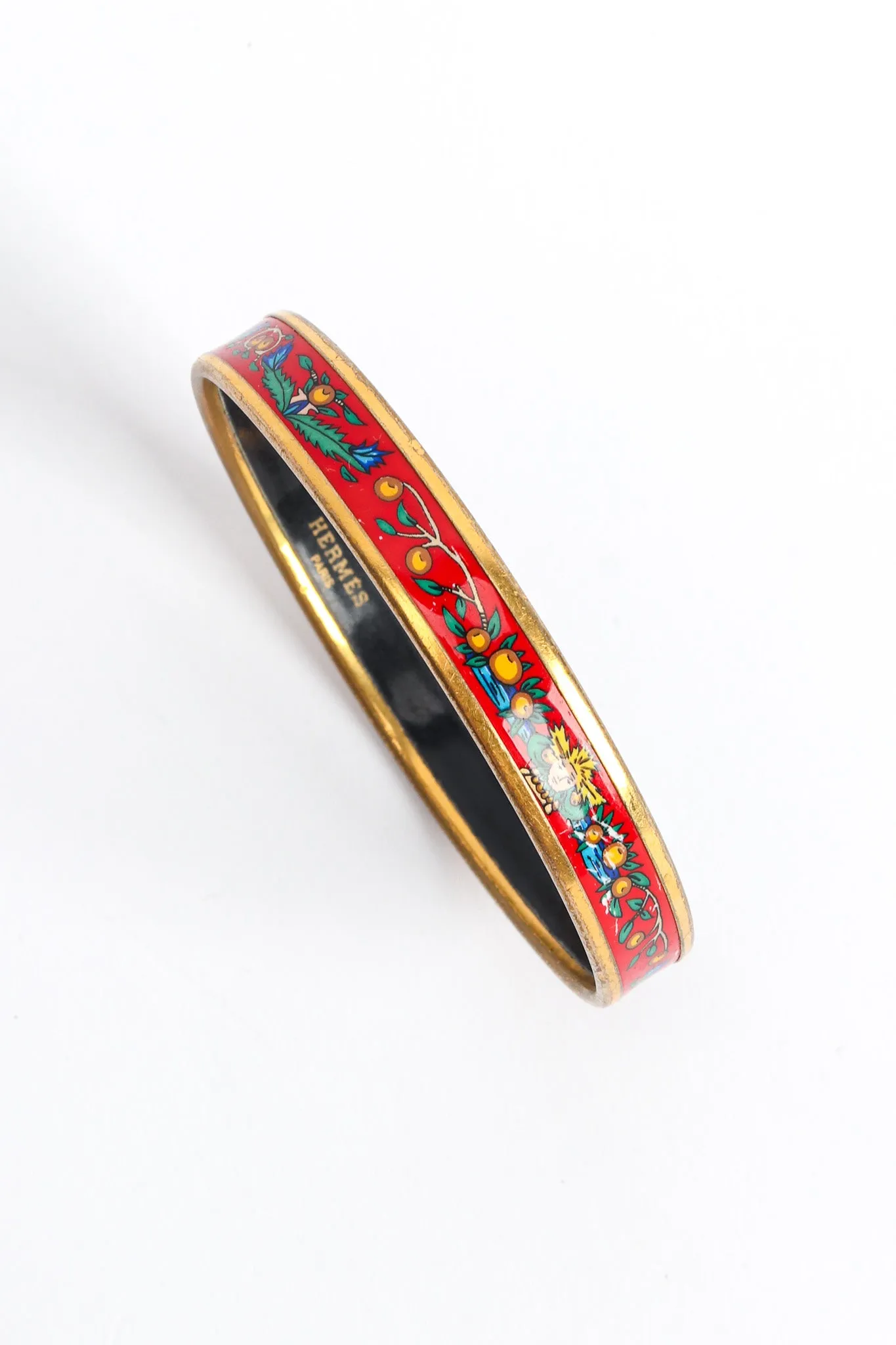 Peacock Fern Narrow Enamel Bracelet