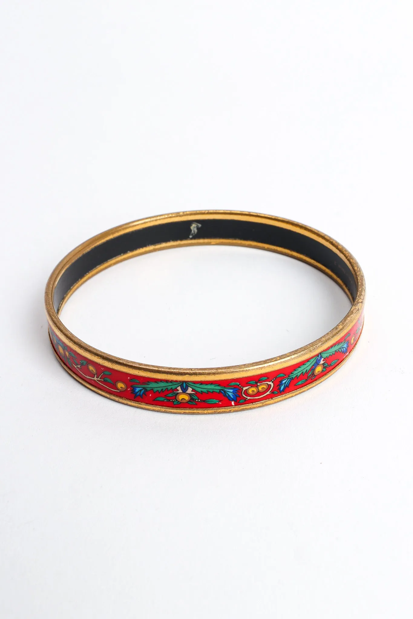 Peacock Fern Narrow Enamel Bracelet