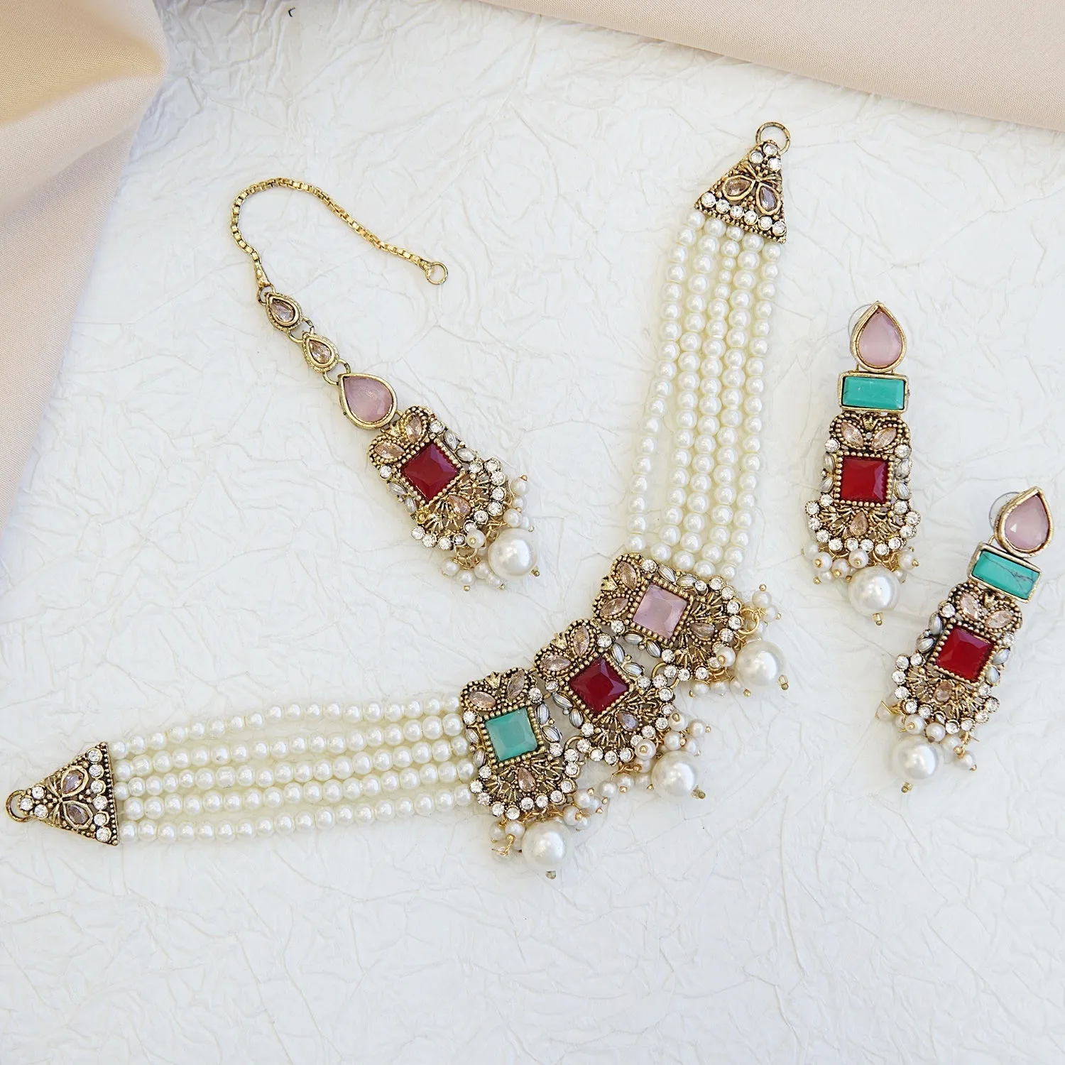 Pearls Handmade Rani Choker