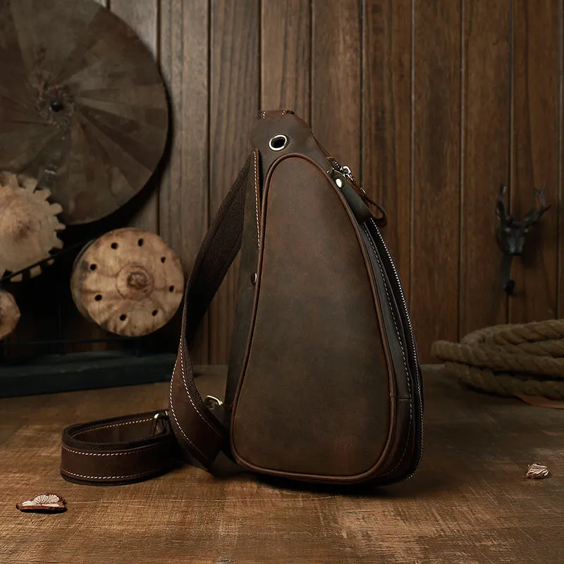 Personalized Casual Horn Breast Bag Men's Cowhide