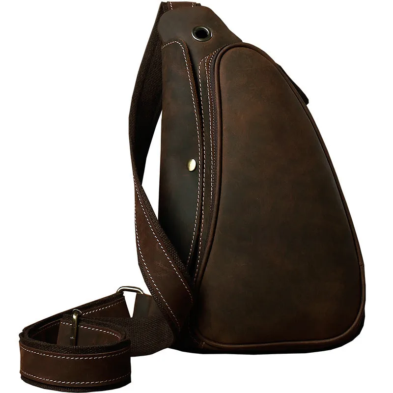 Personalized Casual Horn Breast Bag Men's Cowhide
