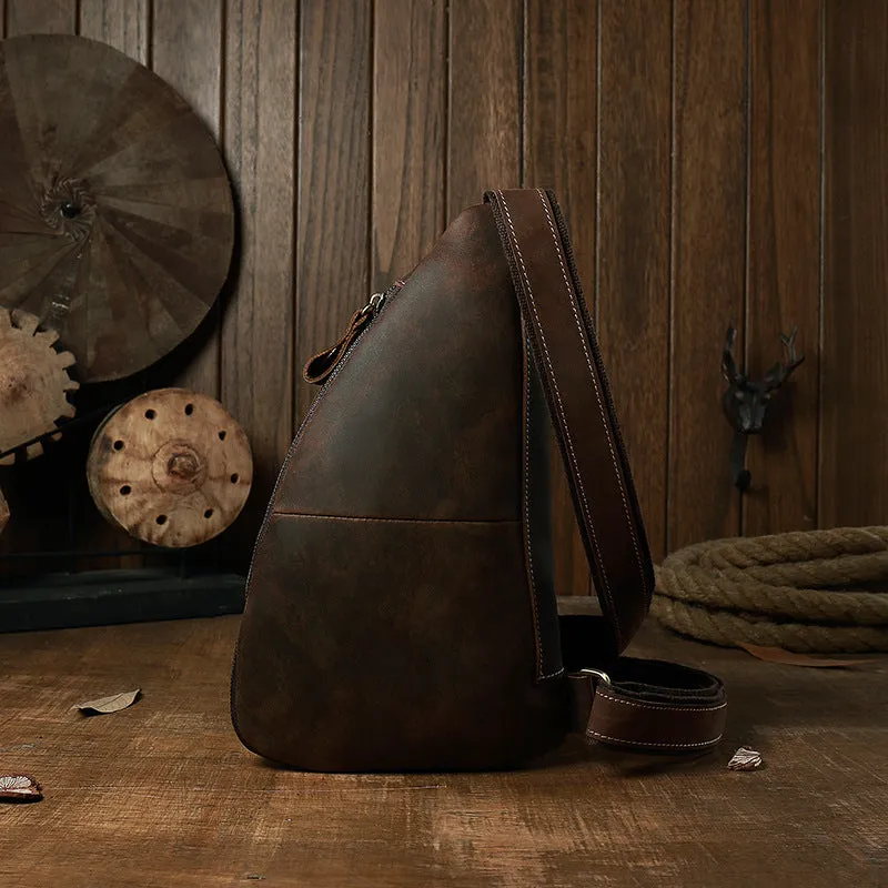 Personalized Casual Horn Breast Bag Men's Cowhide