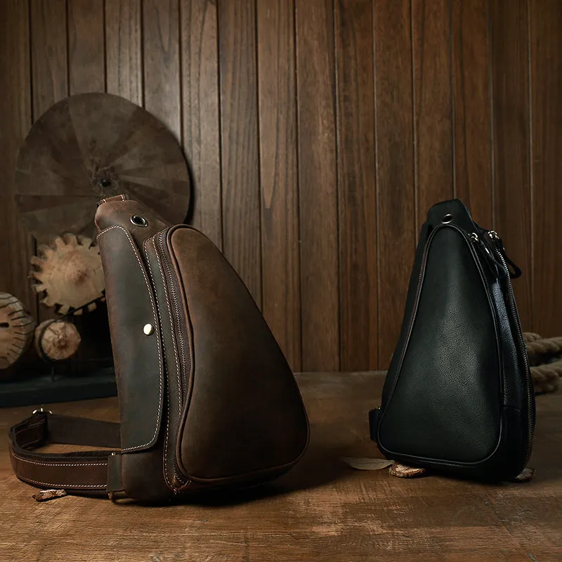 Personalized Casual Horn Breast Bag Men's Cowhide