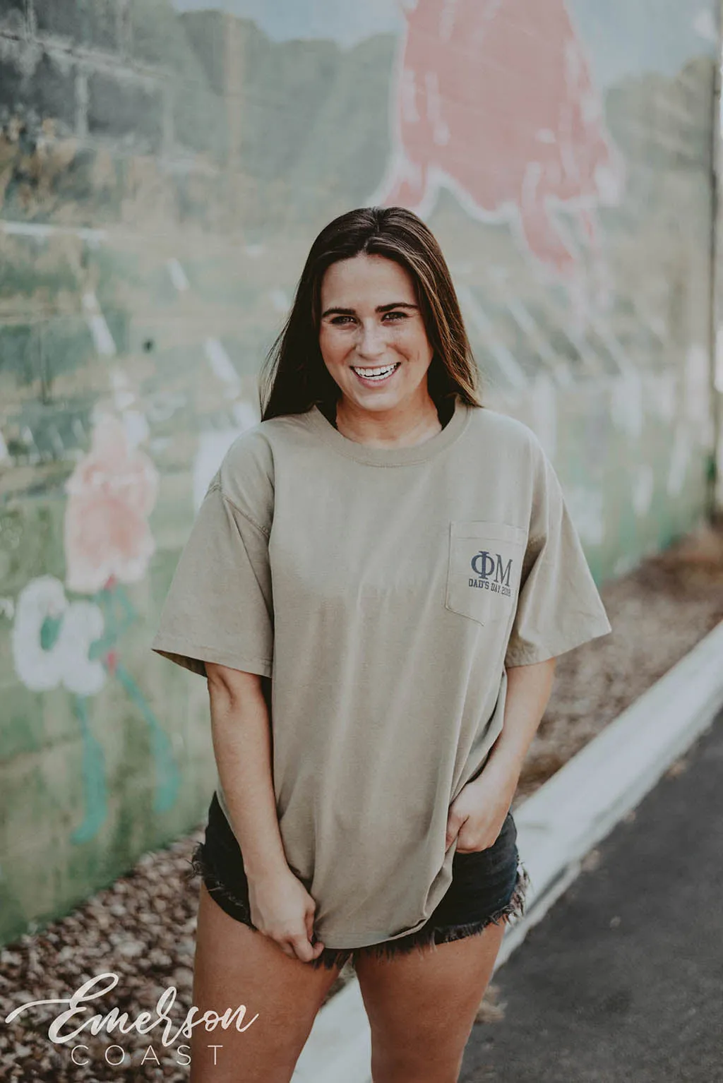 Phi Mu Football Helmet Dad's Day Tee