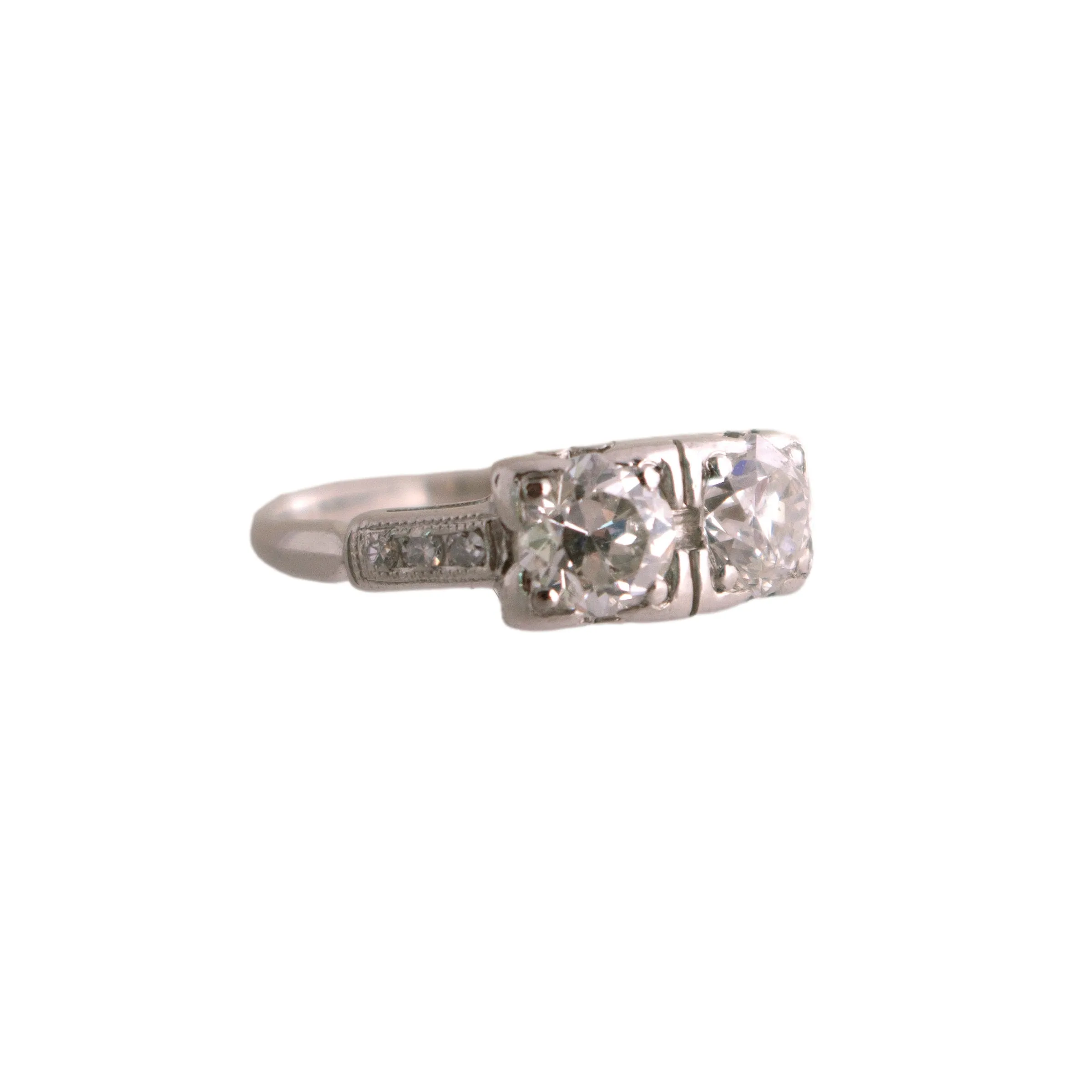 Platinum Toi et Moi Diamond Ring