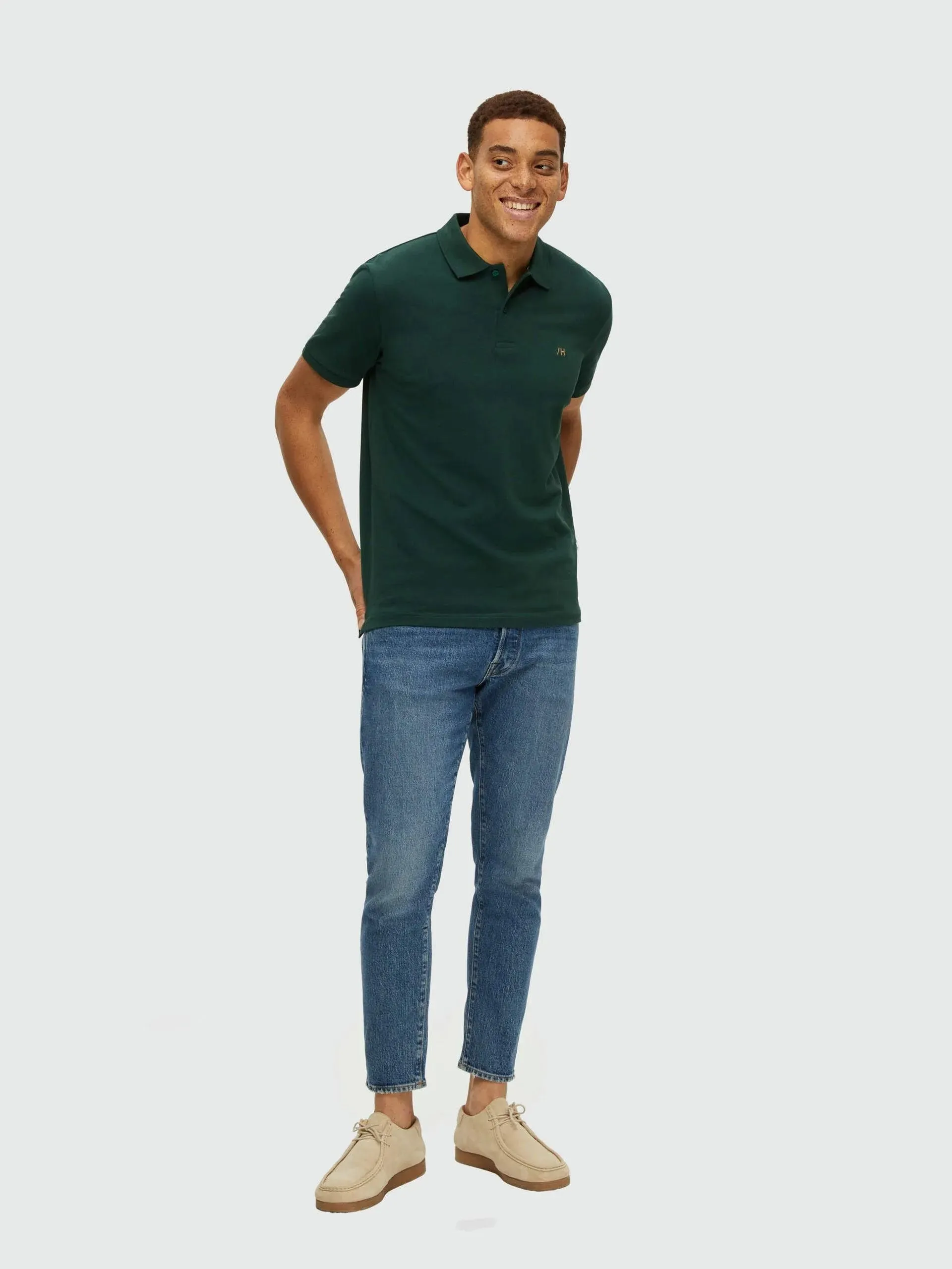 Polo Selected Manga Corta Dante Trekking Green