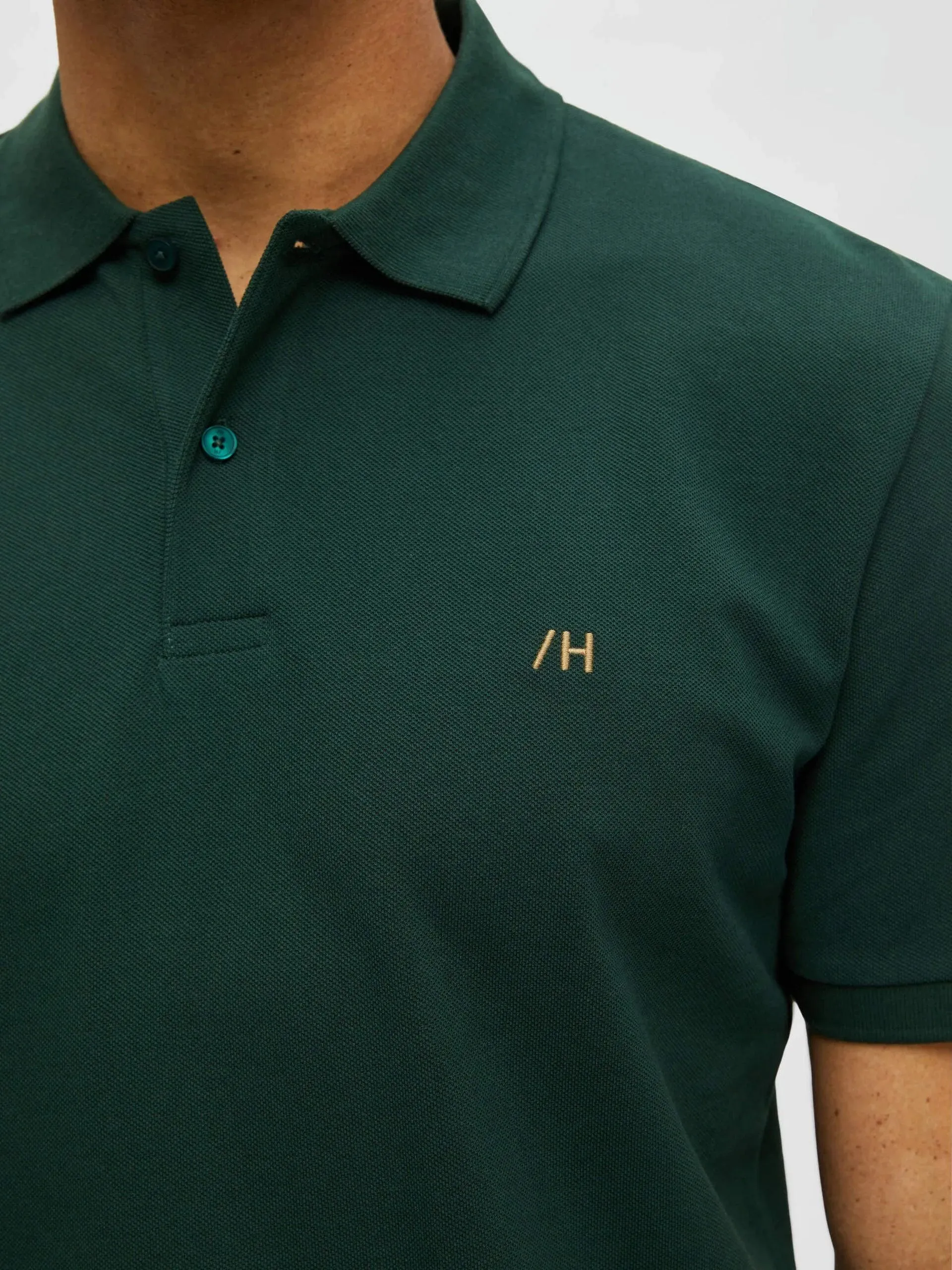 Polo Selected Manga Corta Dante Trekking Green