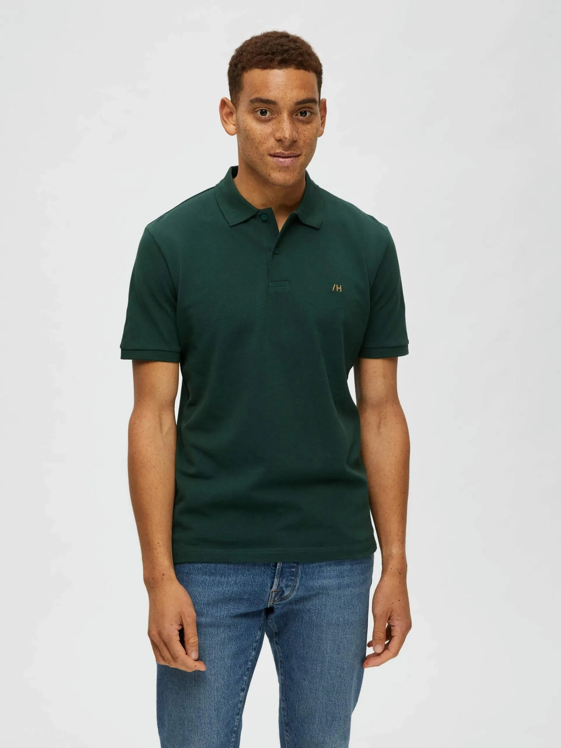 Polo Selected Manga Corta Dante Trekking Green