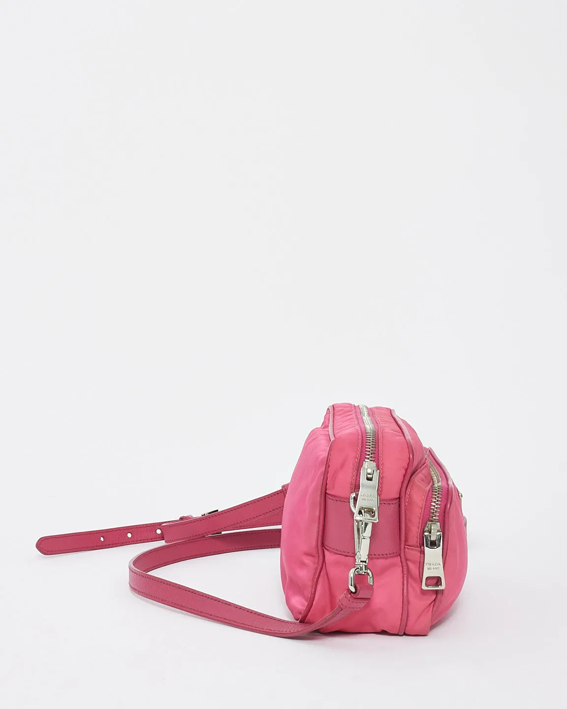 Prada Pink Nylon Crossbody Camera Bag