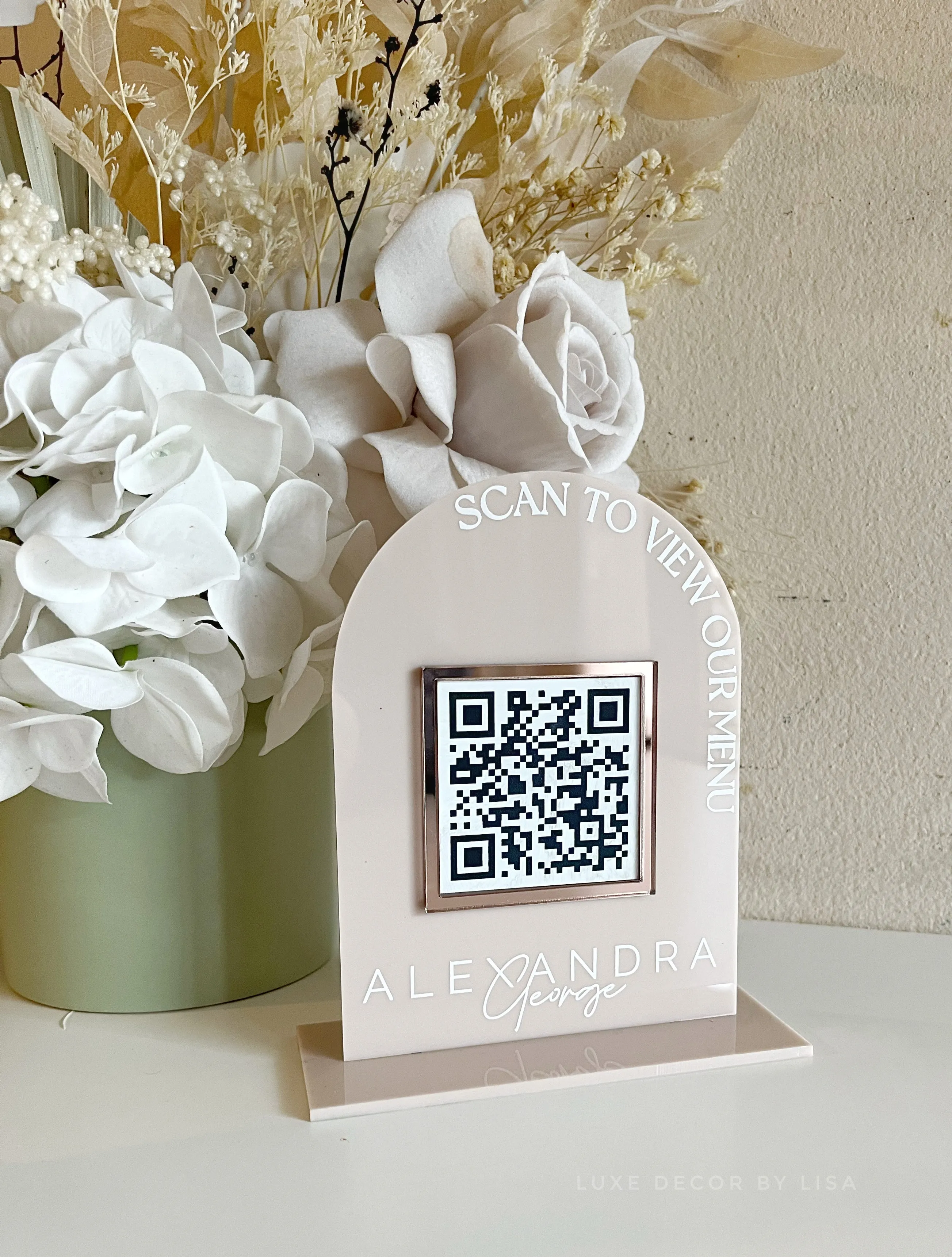Printed Arch Menu QR Sign