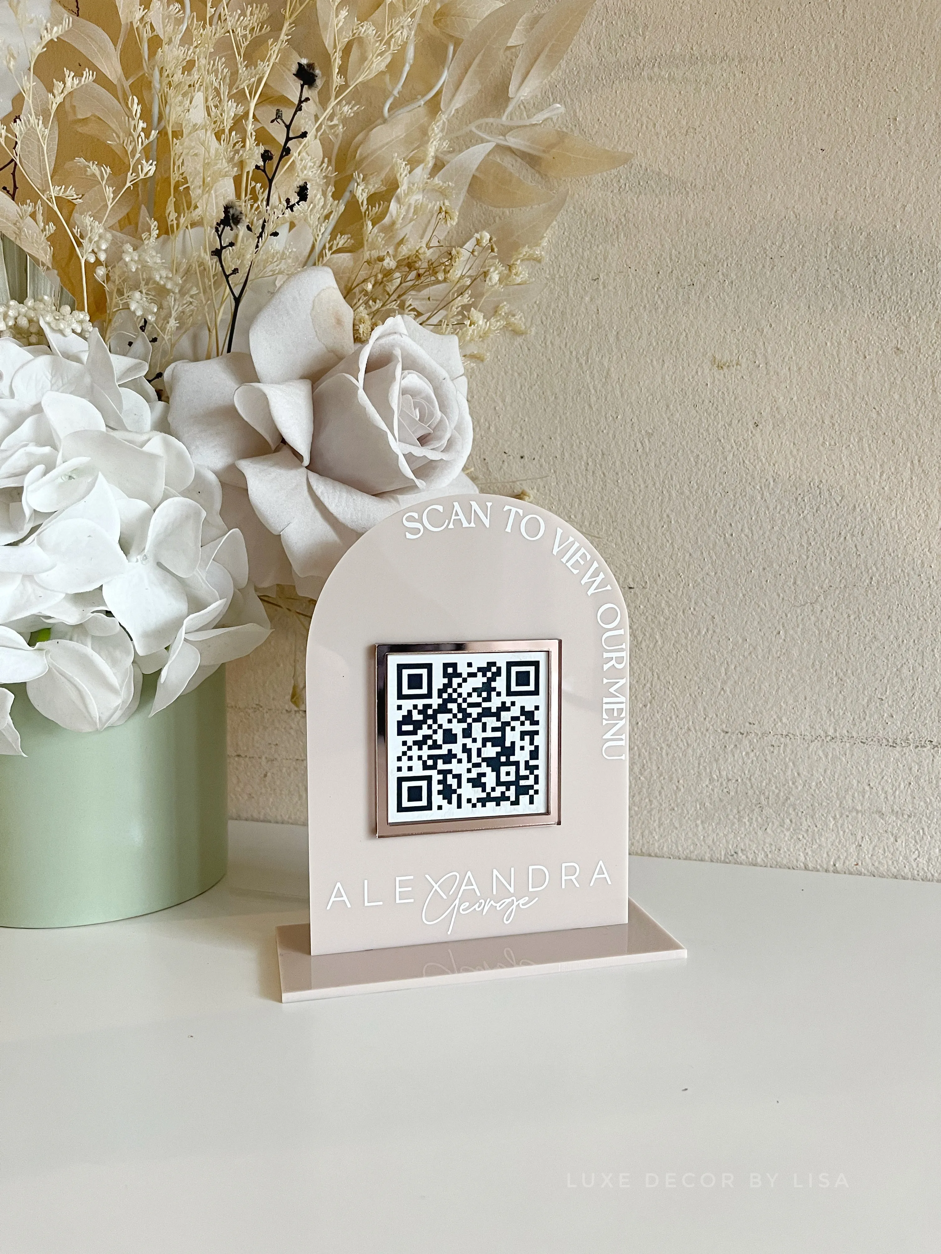 Printed Arch Menu QR Sign