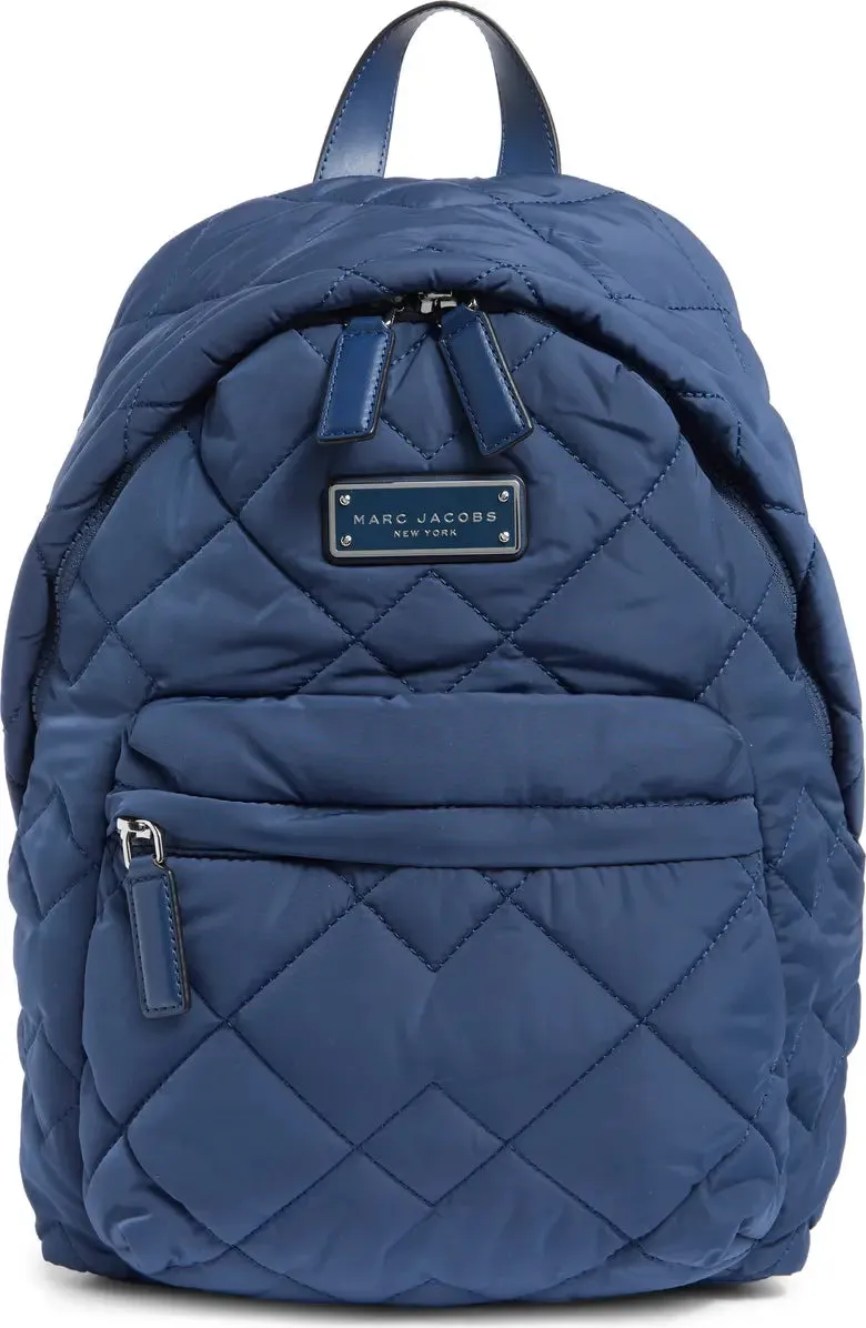 Quilted Nylon School Backpack