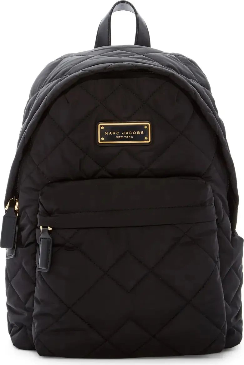 Quilted Nylon School Backpack