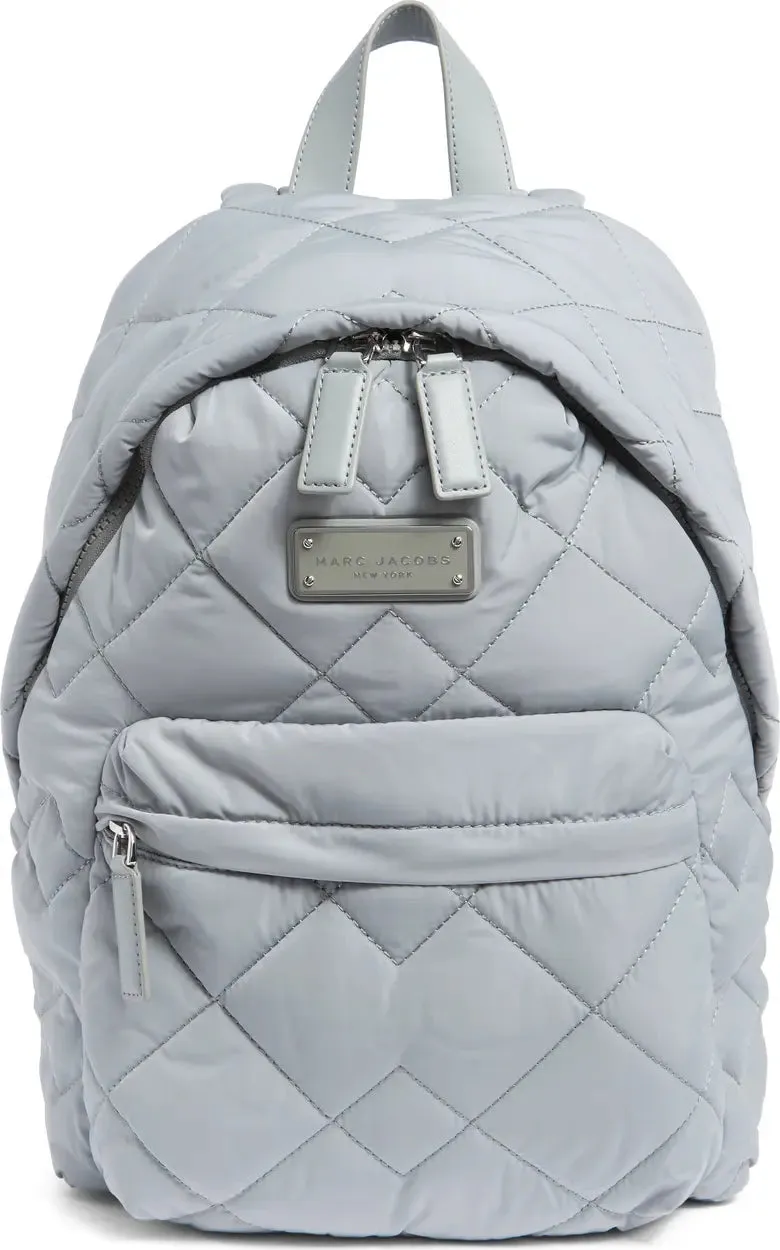 Quilted Nylon School Backpack