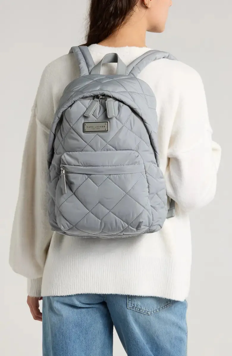 Quilted Nylon School Backpack