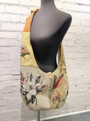 "Dogwood and Butterfly"  Vintage Crossbody Handbag