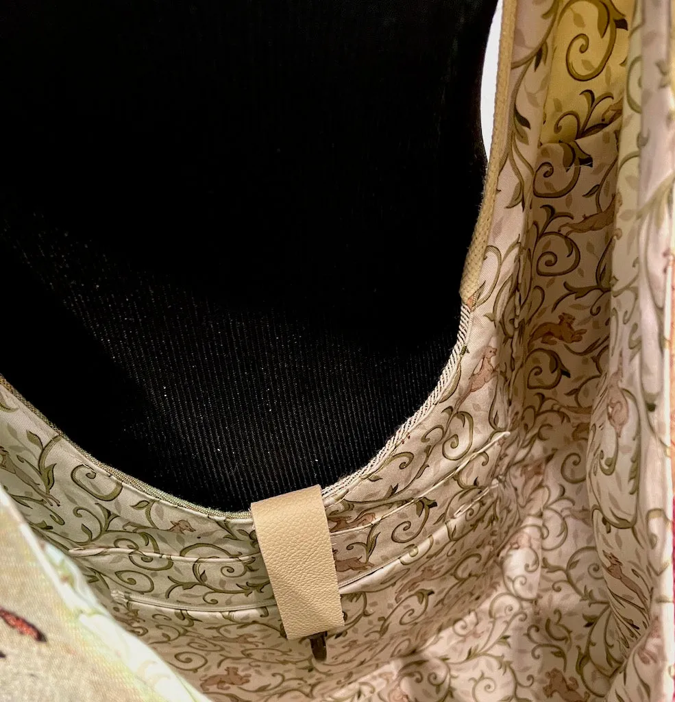 "Dogwood and Butterfly"  Vintage Crossbody Handbag